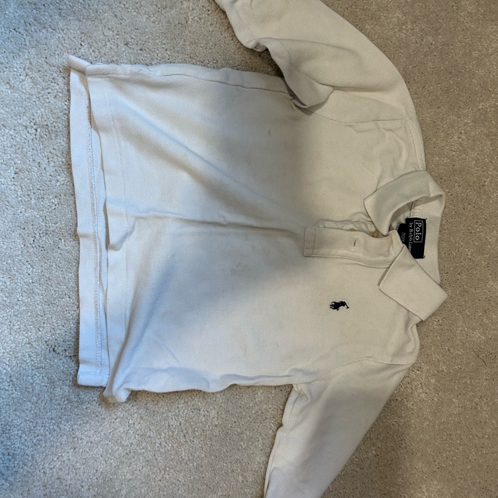 Ralph Lauren Cream Long Sleeve Polo